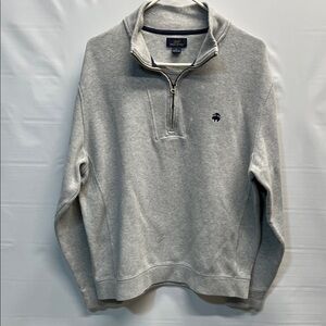 Brooks Brothers 346 Gray Quarter Zip Pullover Sweatshirt Men’s L